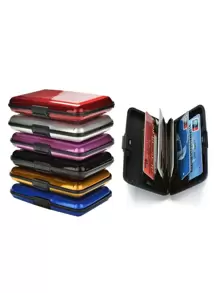 Men Aluminum Bank Card Holder Blocking Hard Case Wallet Solid Credit Card Anti-Rfid Scanning Protect Card Holder Dad Gifts Business Card Cover Slim Lightweight Portable Cash Money ID Card Credit Card Coin Pocket Short Wallet Small Pouch Small Purse Pocket Wallet For Birthday Anniversary On Valentine Day  For College Student School Student Male Men Bag Present Gifts For Teachers Card Box - Multicolor - View 4