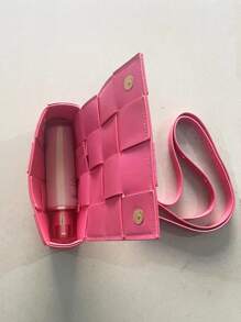 Tối giản Chi tiết bện Túi Vuông Màu hồng - Hồng - Xem 4