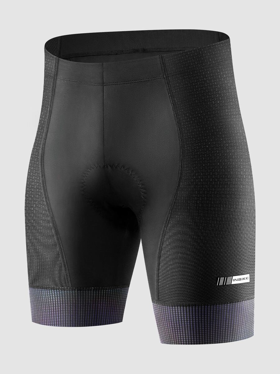 男士字母圖案運動緊身褲 - 黑色 - 查看 1