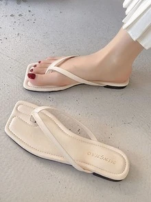 女士細帶丁字褲優雅戶外平底涼鞋