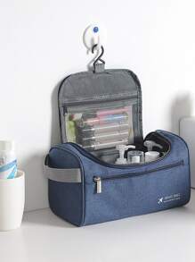 Fudeam聚酯纖維男士商務攜帶式收納袋化妝品整理包郵輪旅行必備美妝收納袋極簡風格