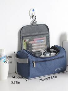 Fudeam聚酯纖維男士商務攜帶式收納袋化妝品整理包郵輪旅行必備美妝收納袋極簡風格