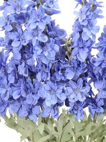 1pc Polyester Artificial Flower Stem, Artificial Flower Stick For Wedding Party - Blue - View 3