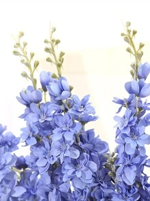 1pc Polyester Artificial Flower Stem, Artificial Flower Stick For Wedding Party - Blue - View 4