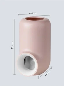 1 pieza de plástico montado en la pared Pasta de dientes unicolor sin perforación Pasta de dientes Soporte para cuarto de baño - Rosa - Ver 2