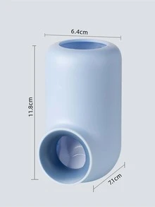 1 pieza de plástico montado en la pared Pasta de dientes unicolor sin perforación Pasta de dientes Soporte para cuarto de baño - Azul - Ver 2