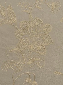 1入組花卉提花窗簾臥室和客廳現代滌綸遮光窗簾 - 駝色 - 查看 4