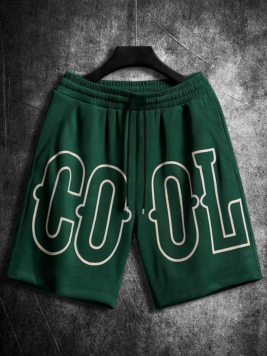 Manfinity EMRG Quần Short Nam Dây kéo Túi Lá thư Giải trí - màu xanh lá - Xem 1