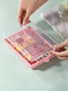 1入組1入組矽膠冰塊模具廚房用極簡粉紅色矩形製冰機托盤 - 粉色 - 查看 1