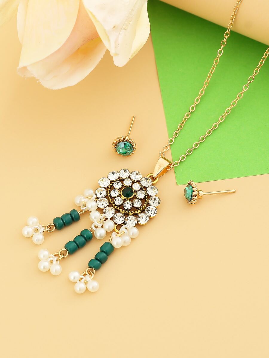 3pcs/set Faux Pearl Decor Jewelry Set - Multicolor - View 1