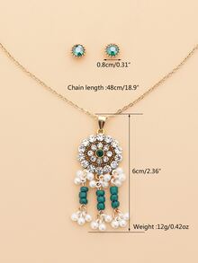 3pcs/set Faux Pearl Decor Jewelry Set - Multicolor - View 3