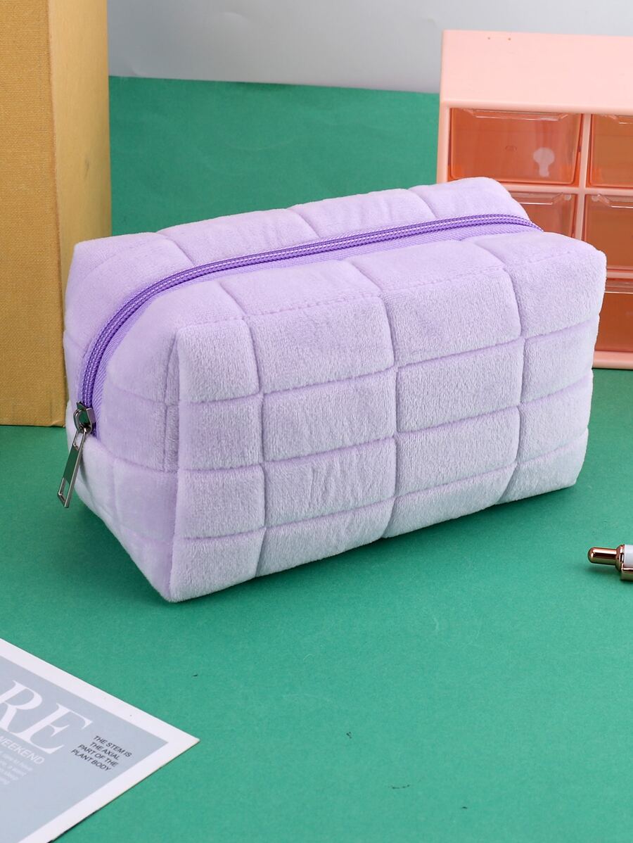 1pc Portable Pencil Bag - Purple - View 1