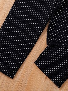 Jumpsuit bé gái Xù 2 trong1 Chấm bi Boho - Đen và trắng - Xem 4