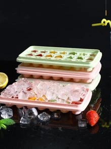 1pc Plastic Ice Cube Mold, Creative Heart & Star Design Ice Cube Maker Tray For Kitchen - Blue - View 4