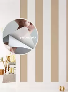 SUPSTICKER 1roll 47.2*15.8inch PVC Wall Paper, Striped Pattern Waterproof Wall Decal For Home Decor,Renovation Stickers Peel Wall Panels,Wall Paper, Wallpapers,Spring Decoration Items Refesh Your Home,Rama Decoration Stickers Gifts Birthday Graduation