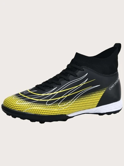 男士撞色前綁帶運動戶外足球鞋