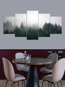 5 piezas/set Calcomanía de pared PVC patrón de árbol para casa - Multicolor - Ver 2