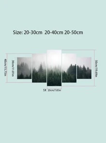 5 piezas/set Calcomanía de pared PVC patrón de árbol para casa - Multicolor - Ver 4