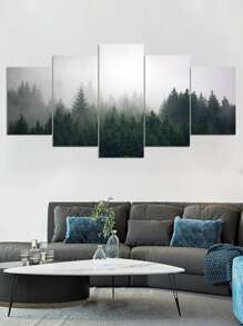 5 piezas/set Calcomanía de pared PVC patrón de árbol para casa - Multicolor - Ver 5
