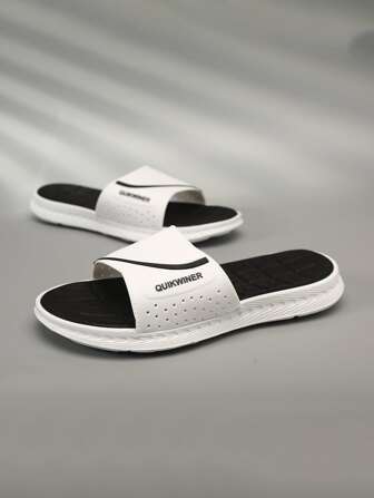 Hombres Chanclas con estampado de letra con banda única casual exterior EVA