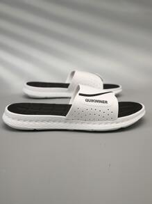 男士字母圖案單帶休閒戶外拖鞋 - 白色 - 查看 2