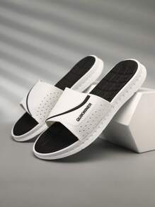 男士字母圖案單帶休閒戶外拖鞋 - 白色 - 查看 3