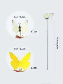 10入组PVC裝飾花園樁戶外蝴蝶裝飾景觀花園樁 - 彩色 - 查看 2