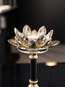 1 pieza Candelabro con diseño de flor Vela moderno hierro de aleación para casa - Negro - Ver 4