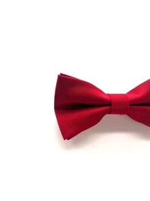 1pc Men Solid Bow Tie Durable, Versatile, And Stylish For Weddings Parties Holidays Casual Men Necktie - Red - View 3