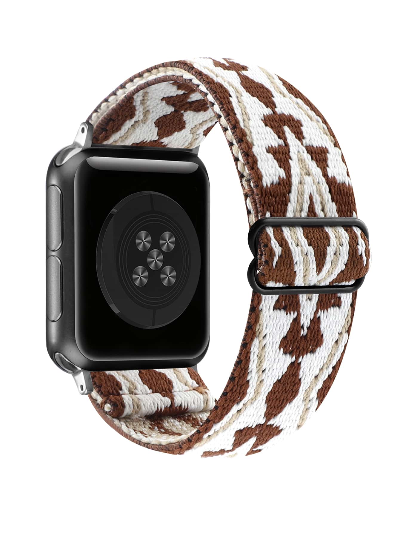 1入組幾何圖案彈性Solo Loop手錶帶，適用於Apple Watch 38mm、40mm、41mm、42mm、44mm、45mm、49mm，適用於Apple Watch Series 9 8 7 SE 6 5 4 3 2 1運動尼龍編織帶 - 彩色 - 查看 1