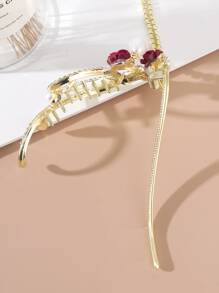 Flower & Faux Pearl Decor Hair Claw