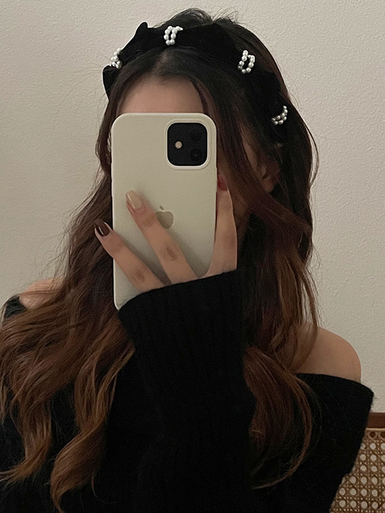 Băng đô trang trí chữ Rhinestone - màu đen - Xem 1