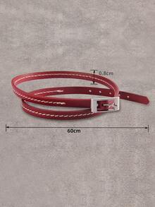 Hombres Pulsera con diseño de puntada - Rojo - Ver 3