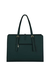 NEWHEY Bolso tote minimalista de gran capacidad - Verde Oscuro - Ver 3