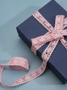 1pc 5Y/2cm Blue  Lace Ribbons for Gifts Wrapping , Hair Bows Making and Wedding Decoration DIY Floral Bouquets,Sewing Quilting Material Handicraft. - Pink - View 4