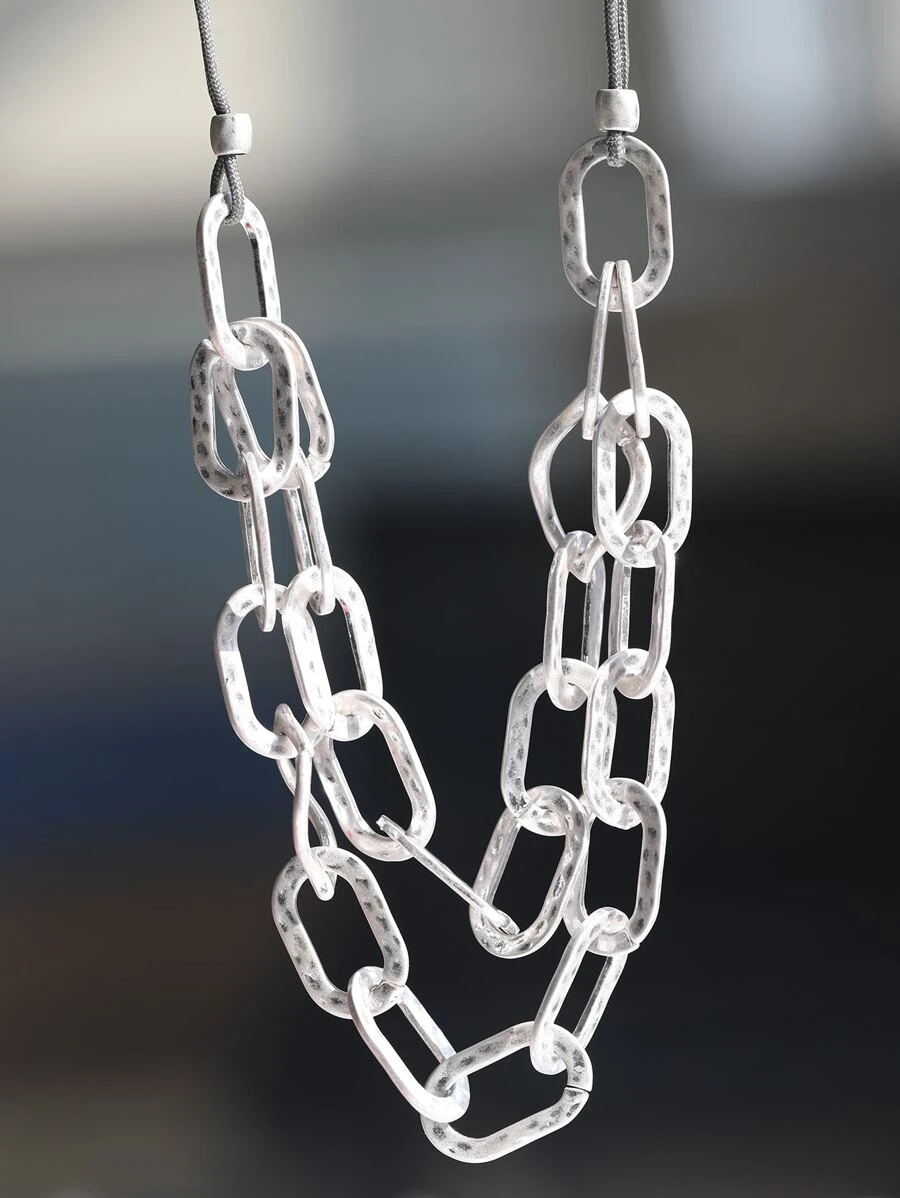 vòng cổ kết cấu hợp kim kẽm cổ điển cho phụ nữ để trang trí hàng ngày - Nhiều màu - Xem 1