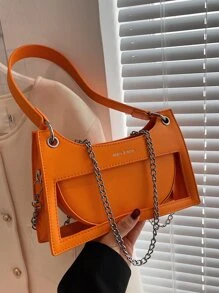 Y2K, Steampunk,Funky,Gothic Style,Spooky Style,Cute,Kawaii,,Vacation Lightweight,Business Casual Letter Graphic Chain Decor Bag For Teen Girls Women College Students,Rookies & White-Collar WorkersFor Office,College,Work ,Business,Commute,Outdoors, Travel, Outings For Teen Girls Women College Students,Rookies & White-Collar WorkersFor Outdoors,Shopping, Holiday, Beach,Vacation,Outdoors, Travel, Outings, Perfect For Music Festival