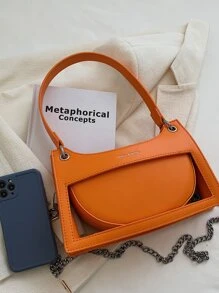 Y2K, Steampunk,Funky,Gothic Style,Spooky Style,Cute,Kawaii,,Vacation Lightweight,Business Casual Letter Graphic Chain Decor Bag For Teen Girls Women College Students,Rookies & White-Collar WorkersFor Office,College,Work ,Business,Commute,Outdoors, Travel, Outings For Teen Girls Women College Students,Rookies & White-Collar WorkersFor Outdoors,Shopping, Holiday, Beach,Vacation,Outdoors, Travel, Outings, Perfect For Music Festival