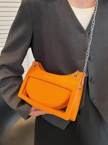 Y2K, Steampunk,Funky,Gothic Style,Spooky Style,Cute,Kawaii,,Vacation Lightweight,Business Casual Letter Graphic Chain Decor Bag For Teen Girls Women College Students,Rookies & White-Collar WorkersFor Office,College,Work ,Business,Commute,Outdoors, Travel, Outings For Teen Girls Women College Students,Rookies & White-Collar WorkersFor Outdoors,Shopping, Holiday, Beach,Vacation,Outdoors, Travel, Outings, Perfect For Music Festival