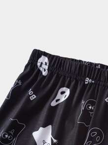 Boys Cartoon Graphic Snug Fit PJ Set - Black - View 5