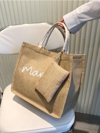 Einkaufstasche mit Buchstaben Grafik & Geldbörse