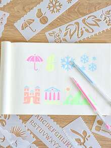 1 set Plantilla de dibujo con abertura - Blanco - Ver 6