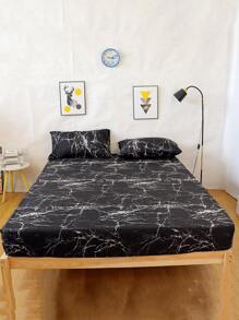 1 tấm trang bị hoa văn bằng đá cẩm thạch, tấm vải hiện đại được trang bị dưới tấm cho gia đình - Nhiều màu - Xem 1