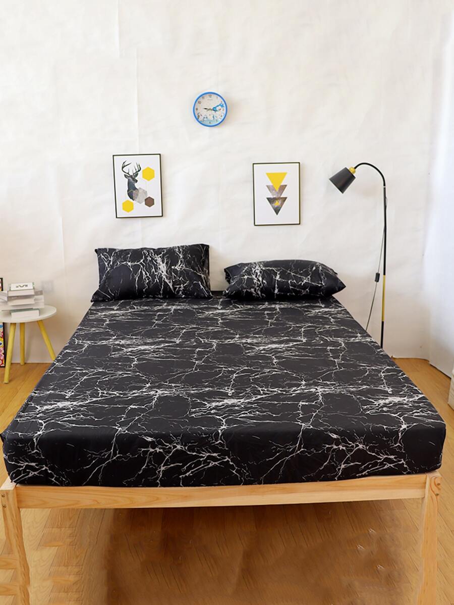 1 tấm trang bị hoa văn bằng đá cẩm thạch, tấm vải hiện đại được trang bị dưới tấm cho gia đình - Nhiều màu - Xem 1