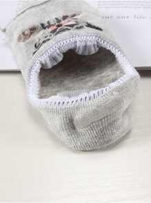 Set de 5 pares de calcetines tobilleros estampado de animales de dibujos animados para parejas, calcetines invisibles - Multicolor - Ver 6