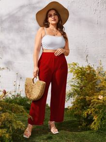 Pantalones cover up unicolor - Rojo - Ver 1