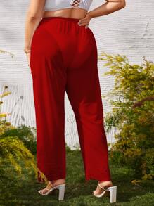 Pantalones cover up unicolor - Rojo - Ver 2