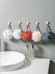 1 quả bóng tạo bọt tắm PE, xơ mướp tắm màu xanh tối giản cho phòng tắm, vòi hoa sen, gia đình - Màu xanh hải quân - Xem 3