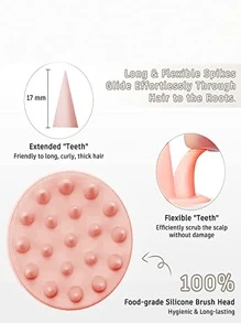 1 件塑料头皮按摩器，简约双色洗发按摩刷，适用于浴室、包、收纳袋、储物袋、发夹 - 黑色 - 查看 3