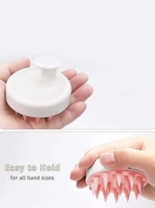 1 件塑料头皮按摩器，简约双色洗发按摩刷，适用于浴室、包、收纳袋、储物袋、发夹 - 黑色 - 查看 4